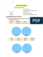 Examen de Lengua 3º Primaria Santillana