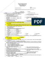 Science g7 (1st 2nd Quarter - Tos, Questionnaire, Answer Key