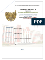 Universidad Nacional de Ingenieria: Laboratorio de Circuitos Electricos