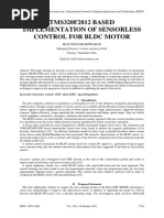 Tms320f2812 Based Implementation of Sensorless Control For BLDC Motor