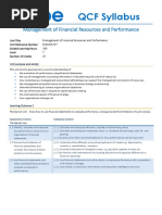 Management of Financial Resources and Performance - Syllabus - Level 7