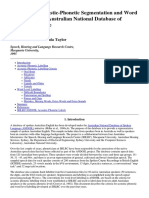 Criteria For Acoustic-Phonetic Segmentation and Word