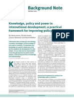 2013 Knowledge, Policy and Power in International Development - A Practical Framework For Improving Policy