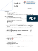 Solutions of Weekly Test GR-10 Real Numbers Paper-1