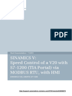 Sinamics V: Speed Control of A V20 With S7-1200 (TIA Portal) Via Modbus Rtu, With Hmi