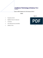 Admission Brochure For PHD Admission Test: First Semester 2014-15 Index