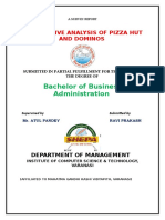 Bachelor of Business Administration: Comparitive Analysis of Pizza Hut and Dominos