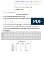 Department of Mechanical Engineering: Course Name & Code Fluid Mechanics - ME223