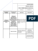 Formato Matriz de Objetivos Del Sistema Integrado de Gestion