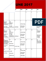 JUNE 2017: Sun Mon Tue Wed Thu Fri Sat