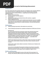 Report Format For Field Discharge Measurement