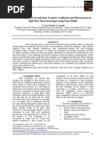 Analysis of Overall Heat Transfer Coefficient and Effectiveness in Split Flow Heat Exchanger Using Nano Fluids