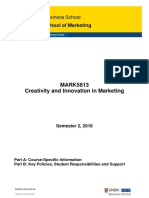 MARK5813 Creativity and Innovation in Marketing S22016