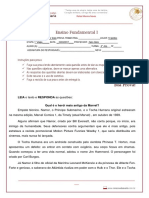 Prova de Produção de Texto 5° Ano