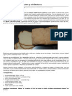 Pan de Molde Sin Gluten y Sinlactosa