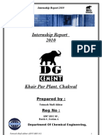 Internship Report DG Cement Khairpur