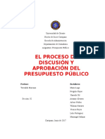 Elproceso de Discusión y Aprobación Del Presupuesto Público Diapositivas