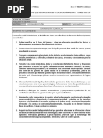 Informe Individualizado de Recuperación. 2º Bachillerato. Historia de España