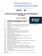 RAC 24 - Dispositivos Simuladores para Entrenamiento de Vuelo PDF