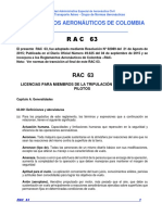 RAC 63 - Licencias para Miembros de Tripulación Diferentes A Pilotos PDF