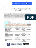 List of Important Regulatory Bodies in India in PDF