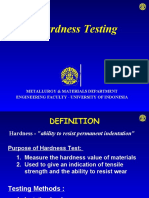 Hardness Testing: Metallurgy & Materials Department Engineering Faculty - University of Indonesia