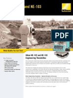 Nikon NE102, NE103 Theodolite Data Sheet