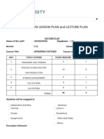 Anna University - Operating Systems Lesson Plan and Lecture Plan