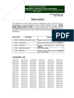 Result of Staff Nurse DSSB