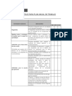 Anexo 3 Lista de Cotejo para Evaluación Del Plan Anual de Trabajo