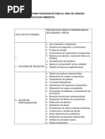 Cuadro de Acciones Pedagógicas para El Área de Ciencias Naturales y Educacion Ambiental