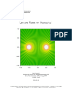 Lecture Notes On Acoustics I