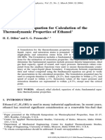 A Fundamental Equation For Calculation of The Thermodynamic Properties of Ethanol