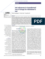 Current Advances in Transdermal Delivery of Drugs For Alzheimer's Disease