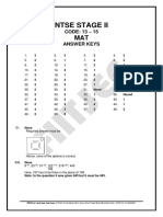 Ntse Stage Ii: CODE: 13 - 15 Answer Keys