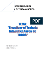 Informe de Día Mundial Contra El Trabajo Infantil