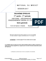 DNB 2017 Histoire Geo Emc Sujet