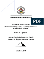 Trabajo Fin de Grado: "Intervención Logopédica en Niños Con Dislalia A Través de La Música."