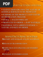 Type of Manufacturing System