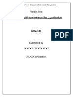 Project Reports On Employee Attitude Towards The Organization - 237199704