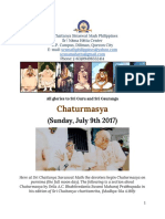 Chaturmasya: (Sunday, July 9th 2017)