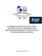 Estudio de La Prisión Preventiva Con El Código Procesal Penal Peruano