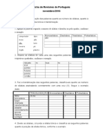 Ficha de Revisões de Portugues