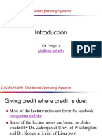 CSCE455/855 Distributed Operating Systems: Dr. Ying Lu