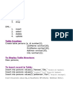 Basic Queries:: Insert Into Persons Values (&P - Id,'&Lastname','&Firstname', &Address','&City')