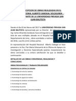 Acta de Recepcion de Obras Realizadas en El Hospital Nacional Alberto Sabogal Sologuren