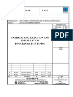 Fabrication Erection and Installation Procedure For Piping