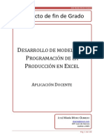 Desarrollo de Modelos de Programación de La Producción en Excel. Aplicación Docente