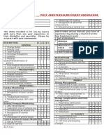 Post Anesthesia-Recovery Skills Checklist