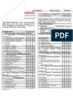 Licensed Practical Nurse Knowledge & Skills Checklist: Requires Supervision/assistance